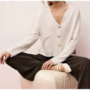 NEW SPLENDID women's libby cropped cardigan in white